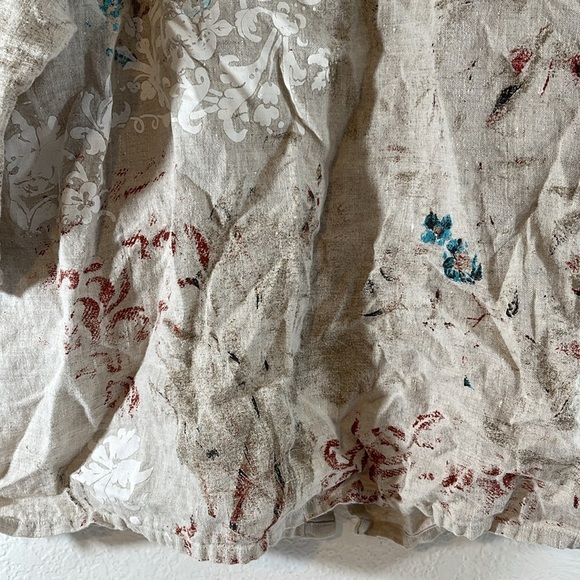 CHICO’S DESIGN Linen taupe tan 1 French country blouse tunic Size 3 (XL/16) - Picture 6 of 7